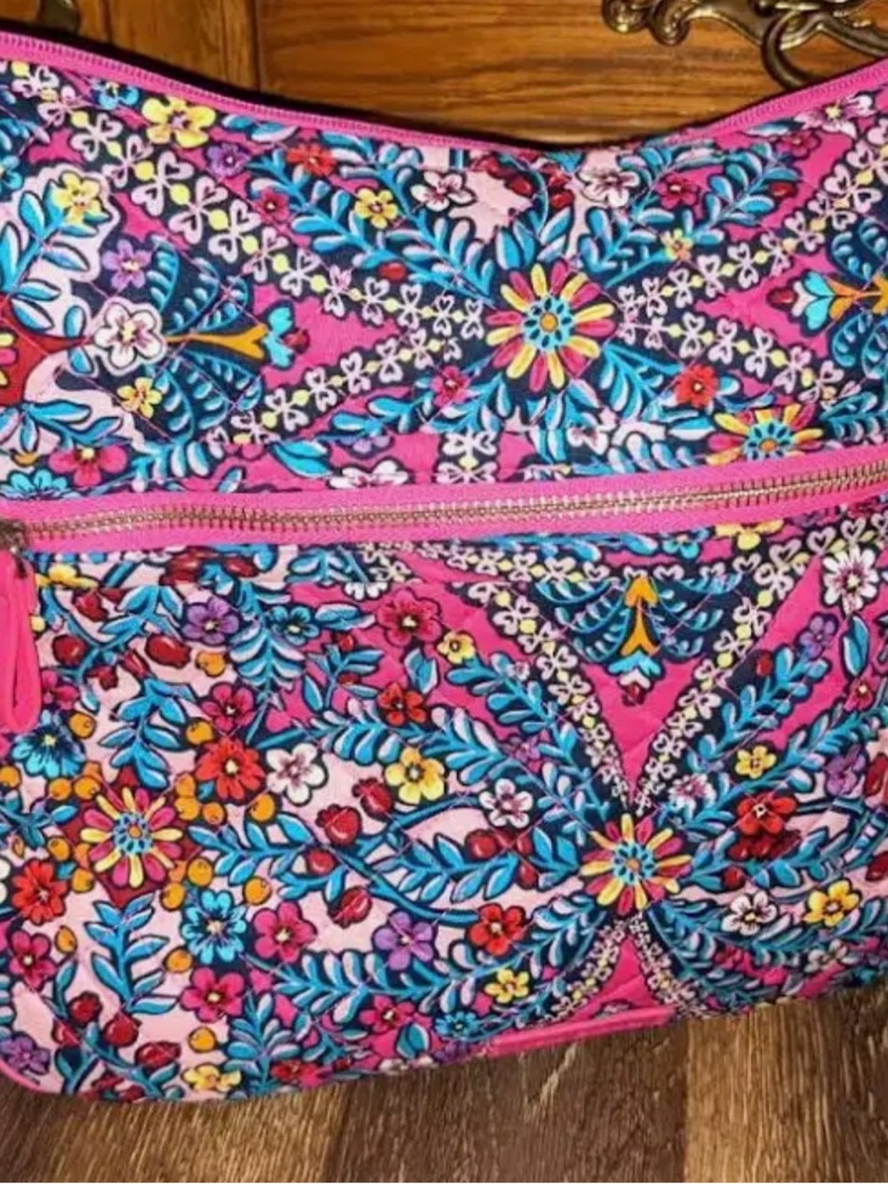 Vera Bradley Floral Quilted Crossbody Bag in Pink